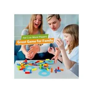 Coogam Juego de apilamiento de torre de madera bloques de_4