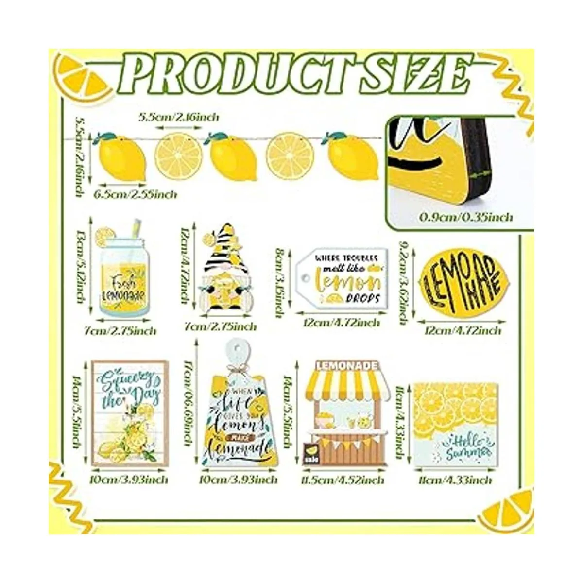 Qunclay 13 piezas de bandeja de limón fresco para_3