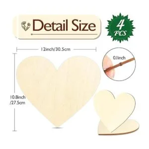 Corazones de madera para manualidades 12 pulgadas_2