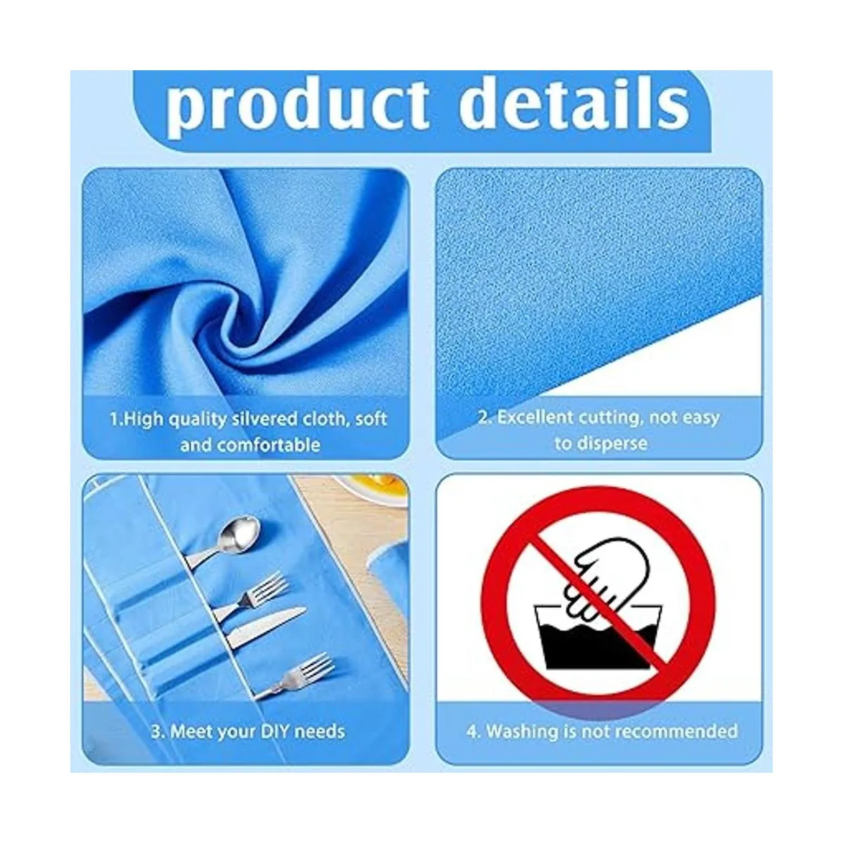 Jecery Tela plateada antideslustre de 1.1 yarda para_3