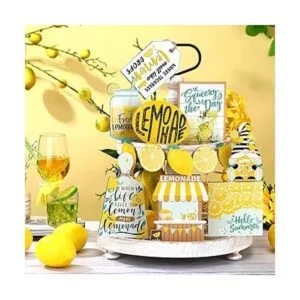 Qunclay 13 piezas de bandeja de limón fresco para_4