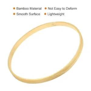 PATIKIL Aro floral de bambú de madera de 5.9 pulgadas_4