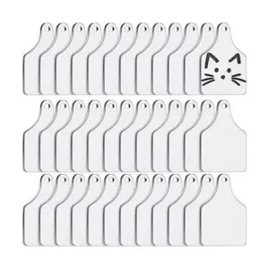 Etiquetas de metal de vaca en blanco con estampado de_1