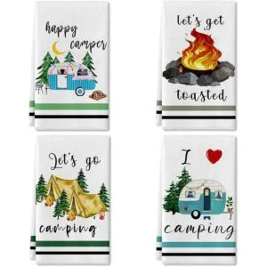 Juego de 4 toallas de cocina para campamento juego de 4_1