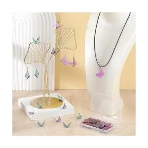 Coume 100 dijes de filigrana de mariposa de acero_6