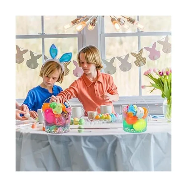 Zcaukya Juego de 3 cubos de Pascua para la caza de huevos_5