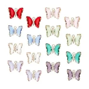 SUNNYCLUE 1 caja de 16 abalorios de mariposa de 8 colores_1