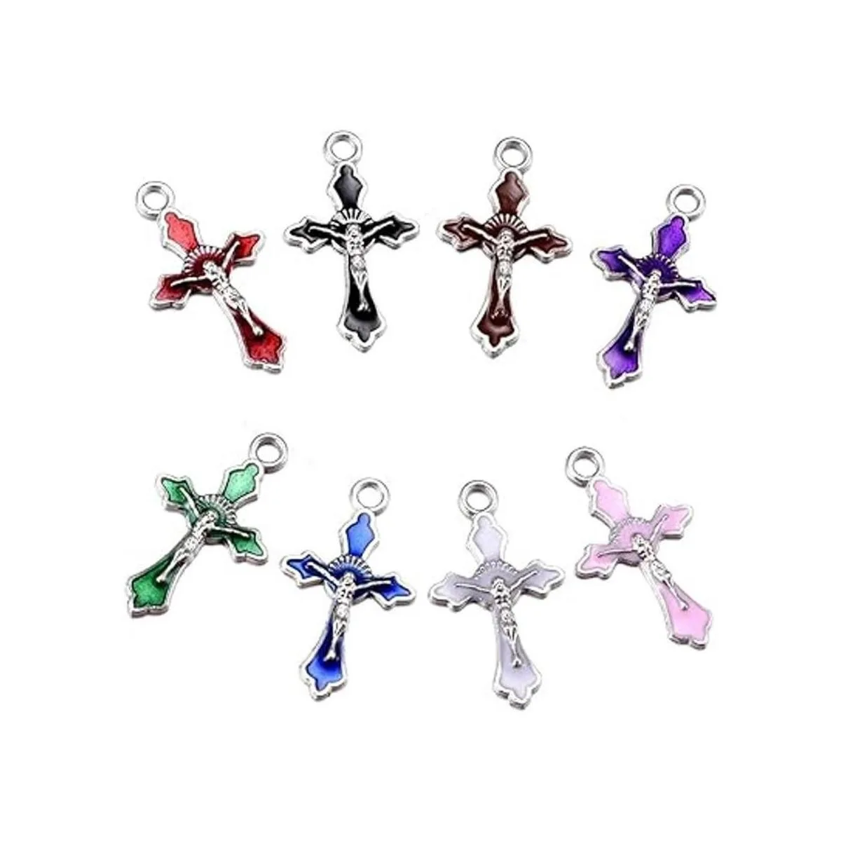 24 unids12 Unidades de color mezclado esmalte de rosario_5