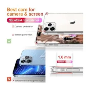 Funda transparente para iPhone 14 Pro con diseño de gato_5