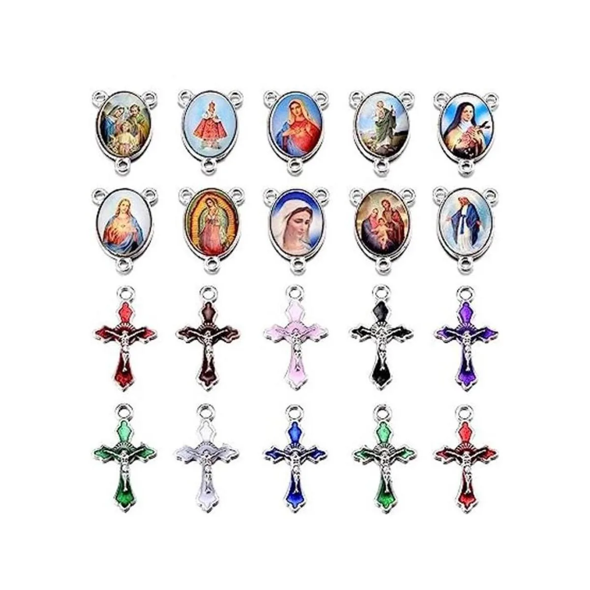 24 unids12 Unidades de color mezclado esmalte de rosario_1