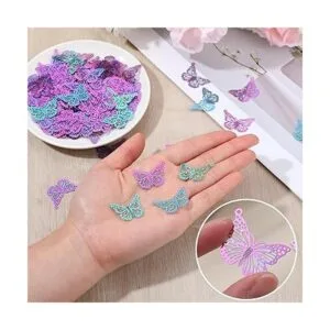 Coume 100 dijes de filigrana de mariposa de acero_3