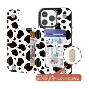 Obbii Black Cow Print Compatible with iPhone 14 Pro Max_3
