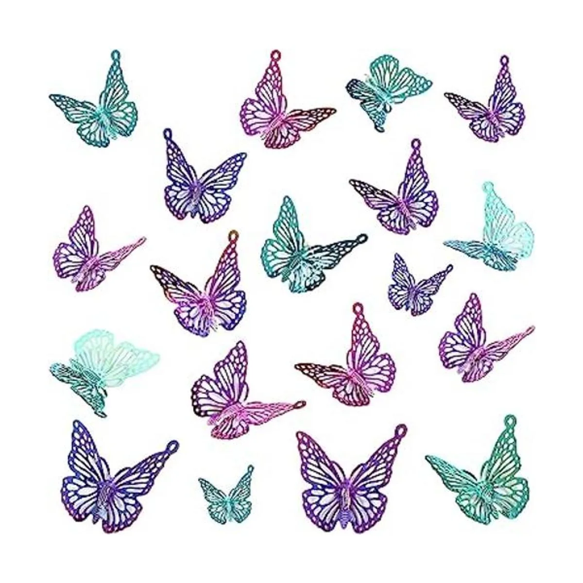 Coume 100 dijes de filigrana de mariposa de acero_1