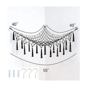 Hamaca grande de juguete de red de peluche con borla red_4