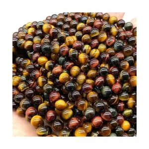 ABCGEMS Cuentas de ojo de tigre africano tricolor hermosa_7