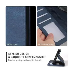 FEPULI Funda con tapa y tarjetero Azul Patchwork Sólido_3