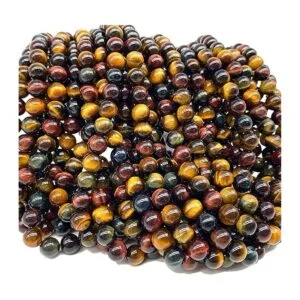 ABCGEMS Cuentas de ojo de tigre africano tricolor hermosa_4