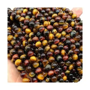 ABCGEMS Cuentas de ojo de tigre africano tricolor hermosa_6