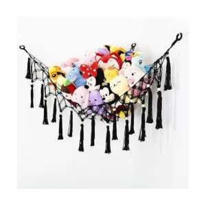 Hamaca grande de juguete de red de peluche con borla red_3