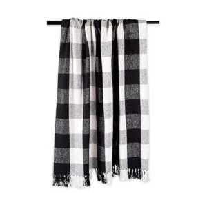 DII Buffalo Check Collection Manta rústica con borlas 50_3