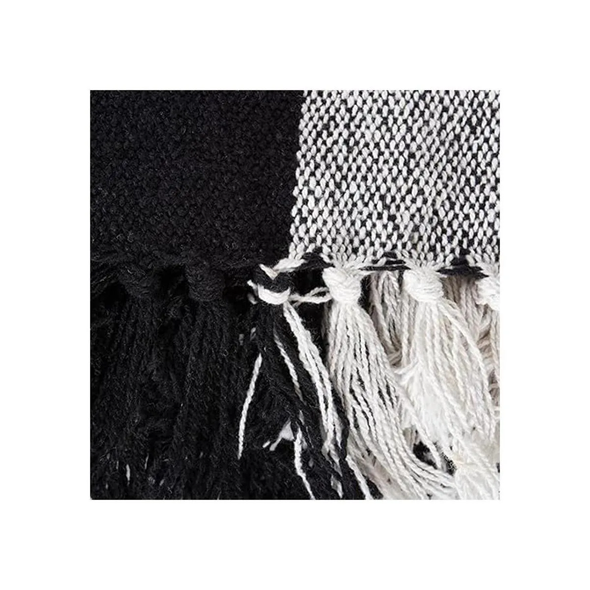 DII Buffalo Check Collection Manta rústica con borlas 50_2