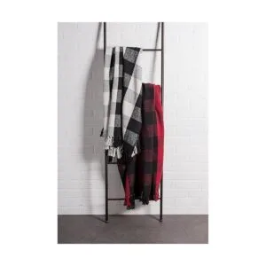 DII Buffalo Check Collection Manta rústica con borlas 50_5