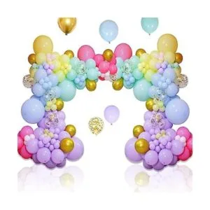 Juego de 219 globos de arco iris de diferentes tamaños_1