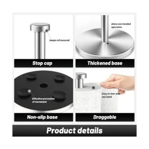 VEHHE Soporte para toallas de papel soporte para rollo de_4