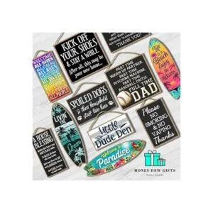 Honey Dew Gifts Placa decorativa de madera con diseño de_5