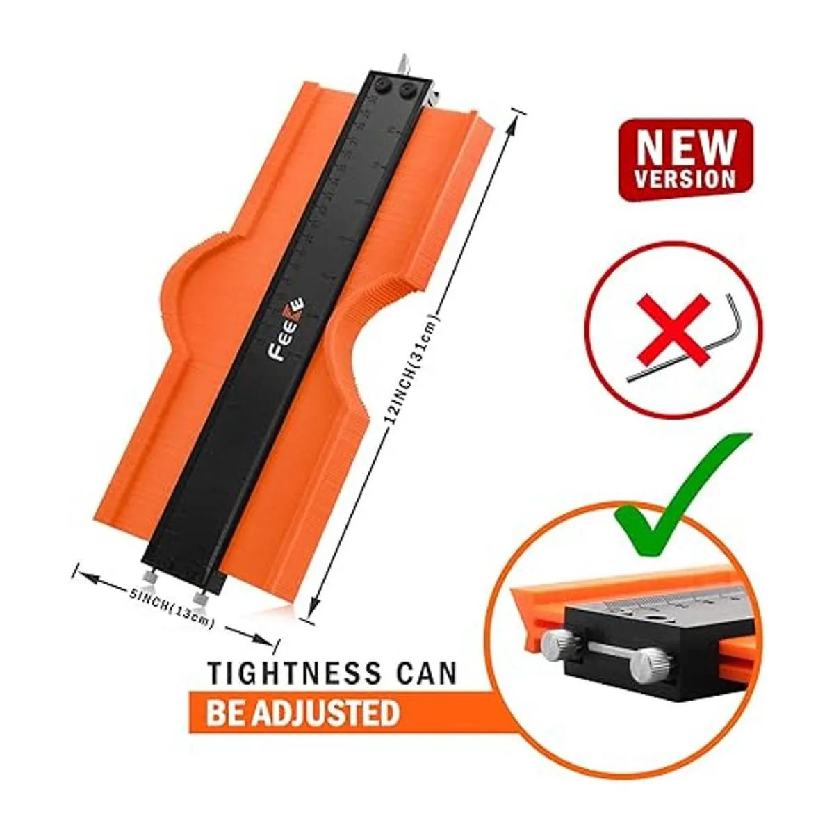 Feeke Medidor de contorno duplicador ajustable con_2