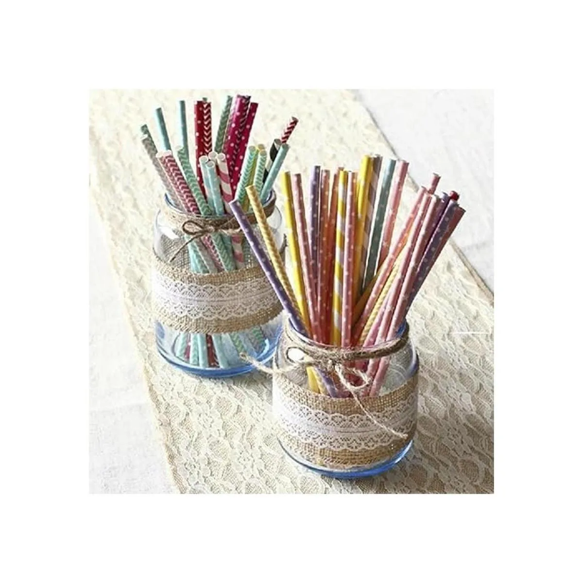 HUJI Arpillera de yute natural de calidad superior con_4