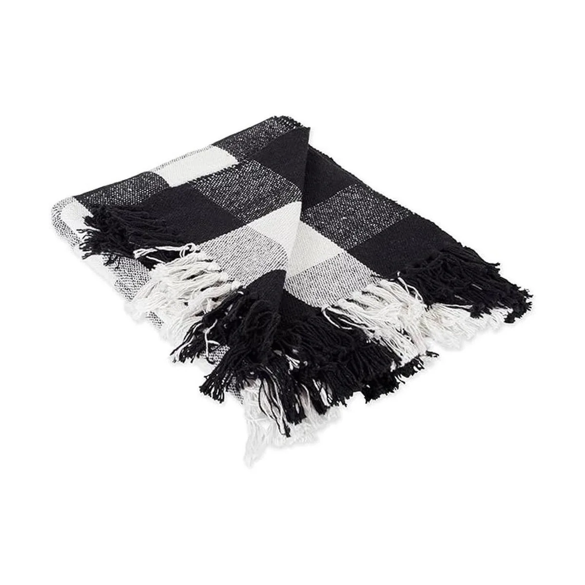 DII Buffalo Check Collection Manta rústica con borlas 50_1