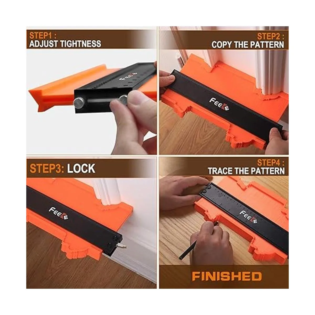 Feeke Medidor de contorno duplicador ajustable con_5