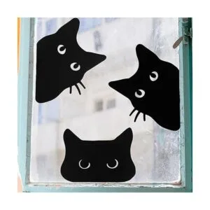 Decoraciones de jardín de gato negro de metal decoración_3