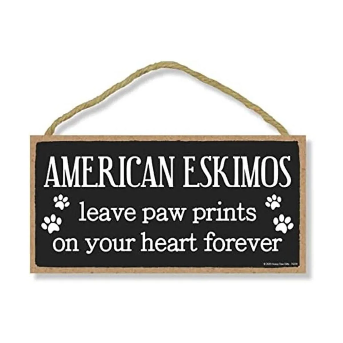 Honey Dew Gifts American Eskimos Leave Paw Prints madera_1