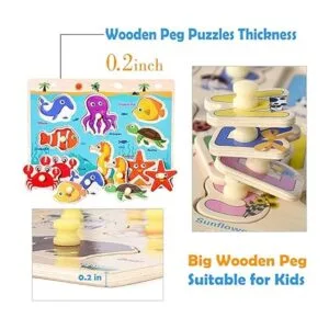 Rompecabezas de clavijas de madera para niños pequeños de_3