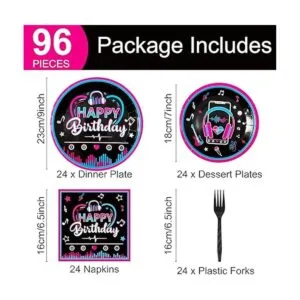 Juego de 96 piezas de suministros para fiestas con_2