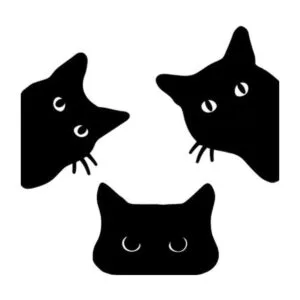 Decoraciones de jardín de gato negro de metal decoración_1