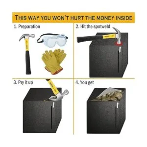 hicocool Piggy Bank for s Must Break to Open Stainless_5