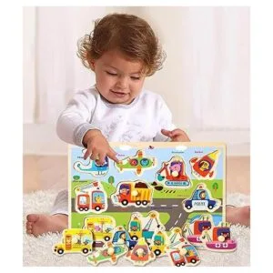 Rompecabezas de clavijas de madera para niños pequeños de_2