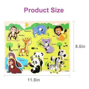 Rompecabezas de clavijas de madera para niños pequeños de_5