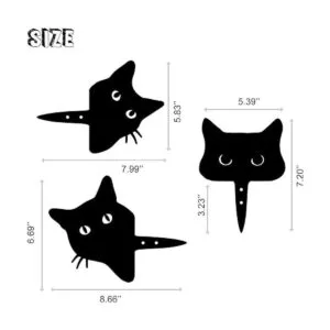 Decoraciones de jardín de gato negro de metal decoración_2
