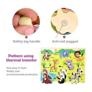 Rompecabezas de clavijas de madera para niños pequeños de_4