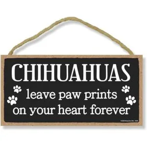 Honey Dew Gifts Chihuahuas Leave Paw Prints Letrero_1