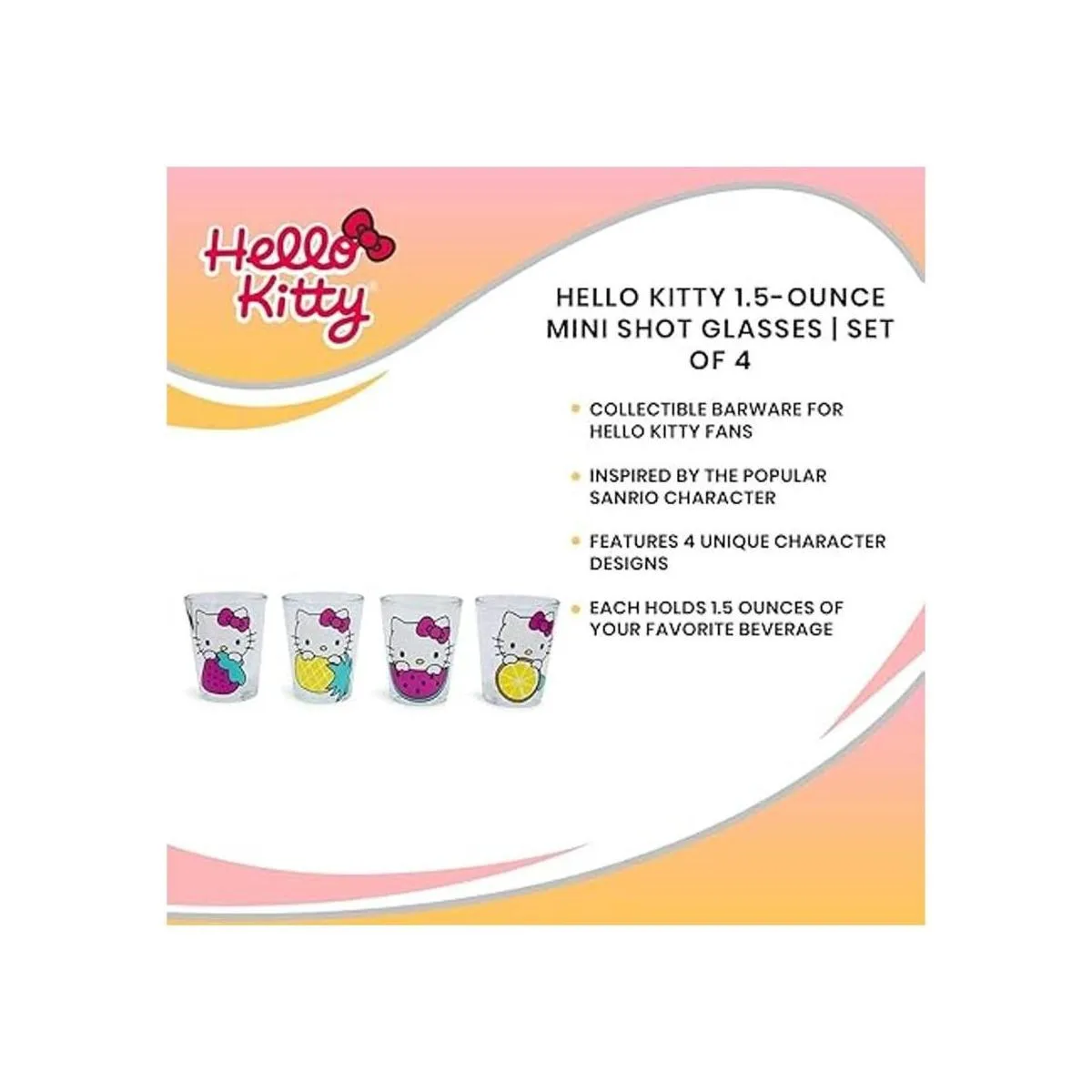 Silver Buffalo Hello Kitty Fruit Juego de 4_7