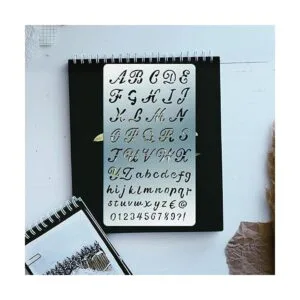 BENECREAT 4 plantillas de metal con números del alfabeto_6