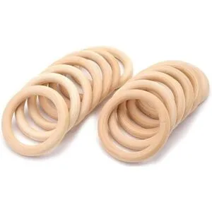 Yesland 40 anillos de madera maciza natural de 2.756 in_3