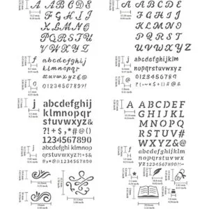 BENECREAT 4 plantillas de metal con números del alfabeto_3