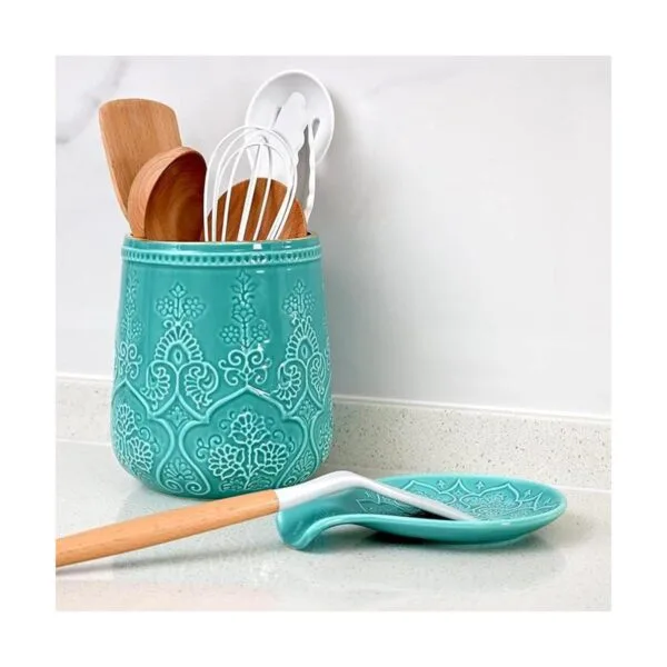 Soporte de cuchara de cerámica para encimera de cocina y_6