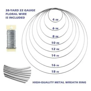 Paquete de 8 aros florales de metal de 8 pulgadas para_7